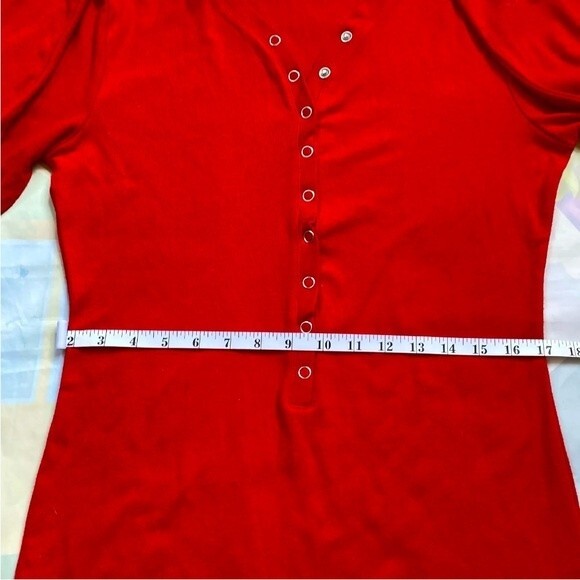 Doublju Women Red Casual Size Large Long Sleeve Sweater Dress Stretchy - Picture 12 of 12